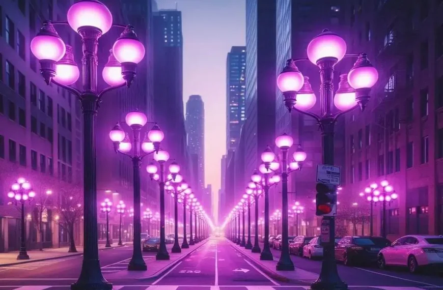 Purple Street Lights